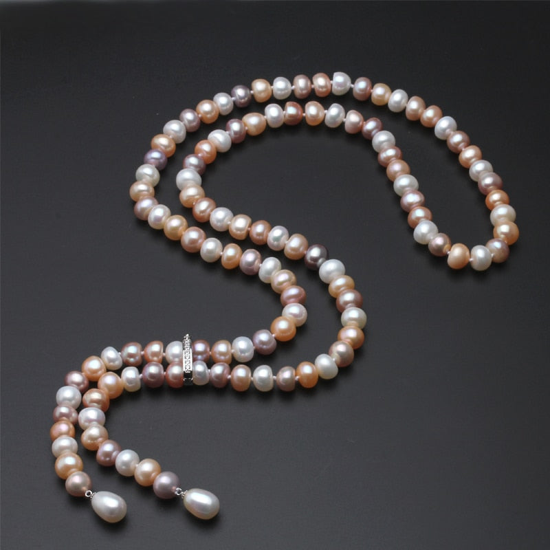 Cultured Real Long Pearl Necklace