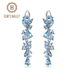 Natural Sky Blue Topaz Earrings