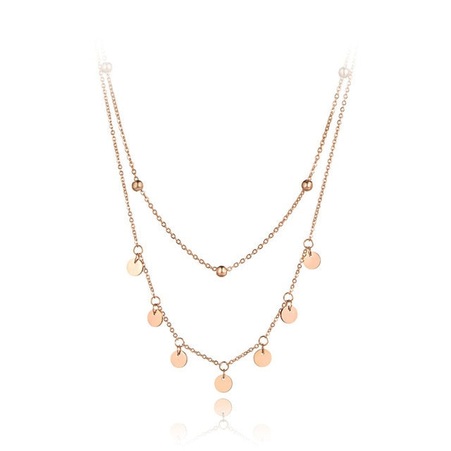 Double-layer Charm Chain Choker Necklace