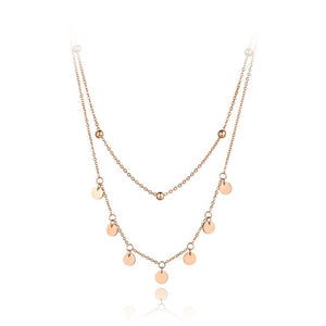 Double-layer Charm Chain Choker Necklace