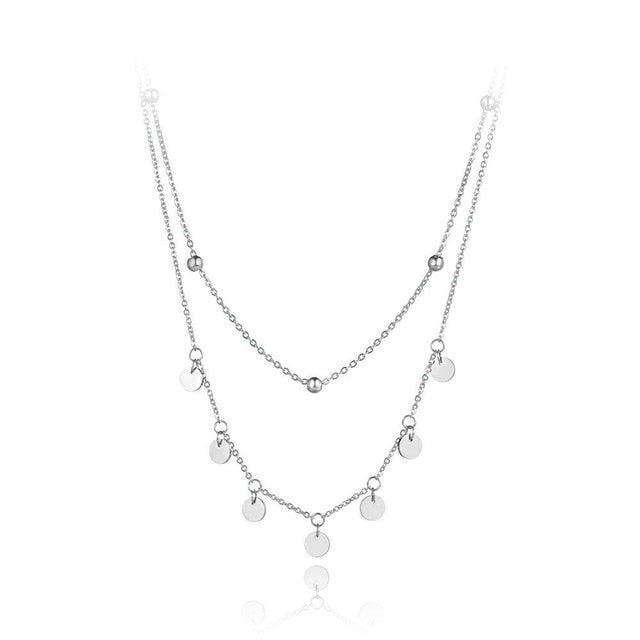 Double-layer Charm Chain Choker Necklace