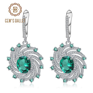 Nano Emerald Green Spiral Shape Earrings