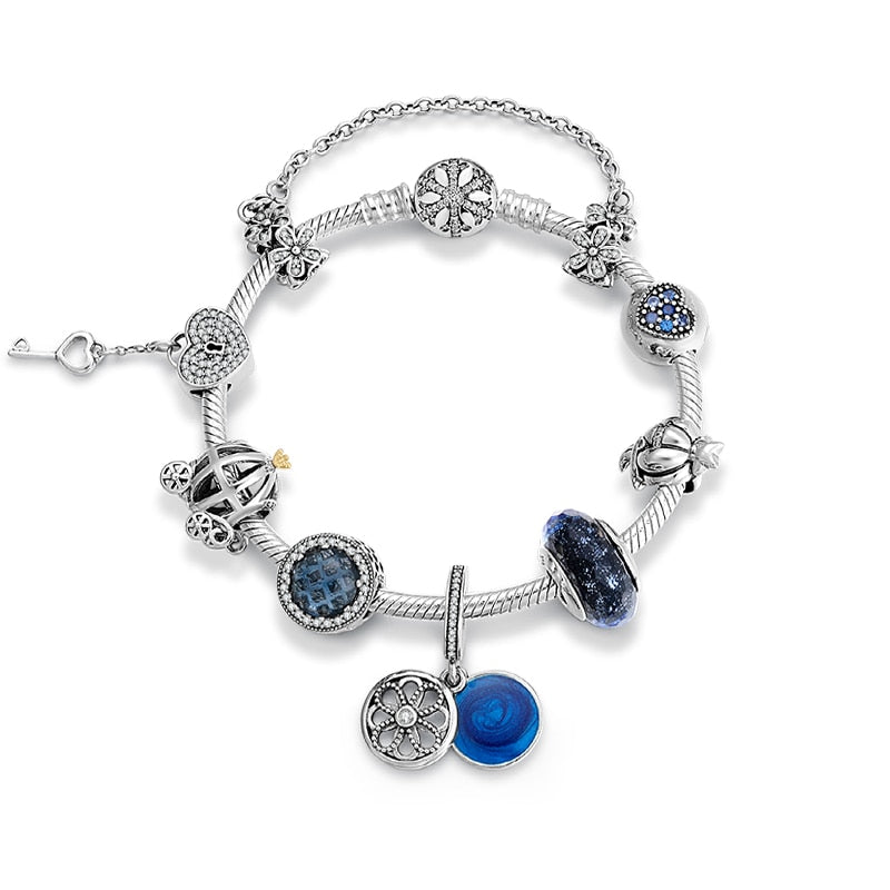 Murano glass Sterling Silver Charm Bracelet