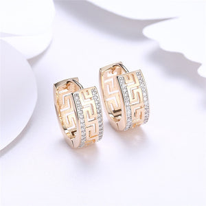 925 Sterling Silver/18K Gold AAA Zircon  Earrings