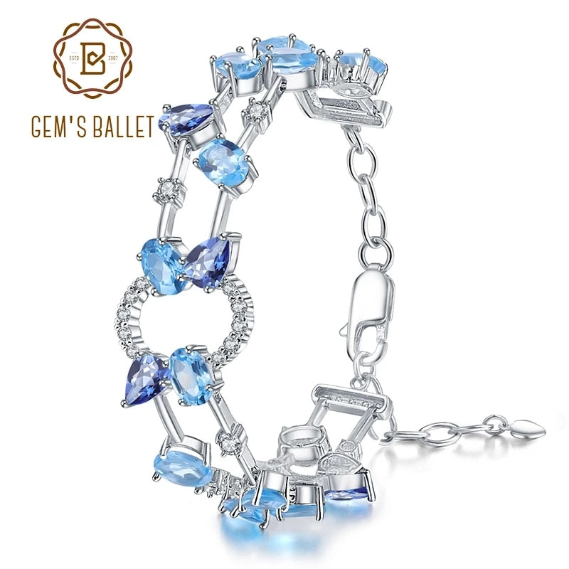 Natural Sky Blue Topaz Mystic Quartz Bracelets