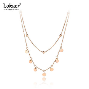 Double-layer Charm Chain Choker Necklace