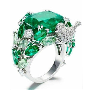 Emerald  Rings  Zircon Green Cocktail Ring