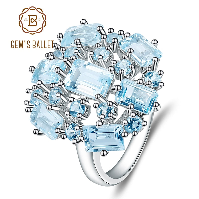 Sky Blue Topaz Natural Gemstone Ring