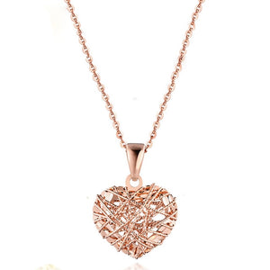 18K Rose Gold/White Gold/Yellow Gold Heart Shape Pendant Necklaces