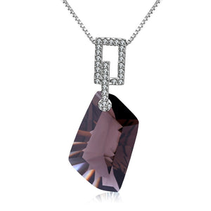 Sterling Silver Fine Jewelry Natural Smoky Quartz Gemstone Pendant Necklace